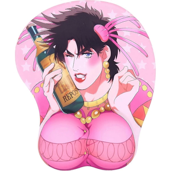 Joseph Joestar Rosa Anime 3D Musmatta med Mjukt Handledsstöd Gaming 3D Musmattor 2-vägs Skin (mp-joestar P)