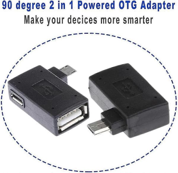 Adaptere kan kobles eksternt til U-disk strømkabel (svart) (2 stk)