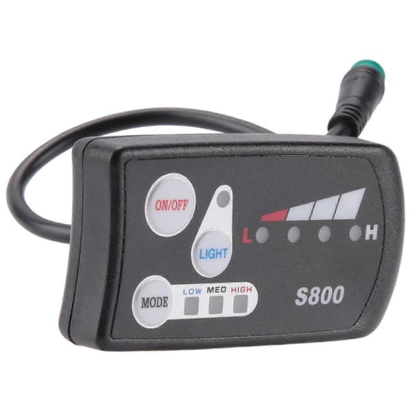 Elektrisk Cykel 36V48V S800 LED LCD Mätare Kontrollpanel Display för Ebike Controller 5 Pin Vattentät Kontakt