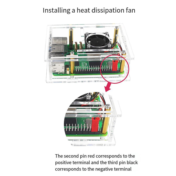 5 Akryyli Kotelo + Jäähdytystuuletin Läpinäkyvä Kuori Suojaava Kotelo Pi 5:lle