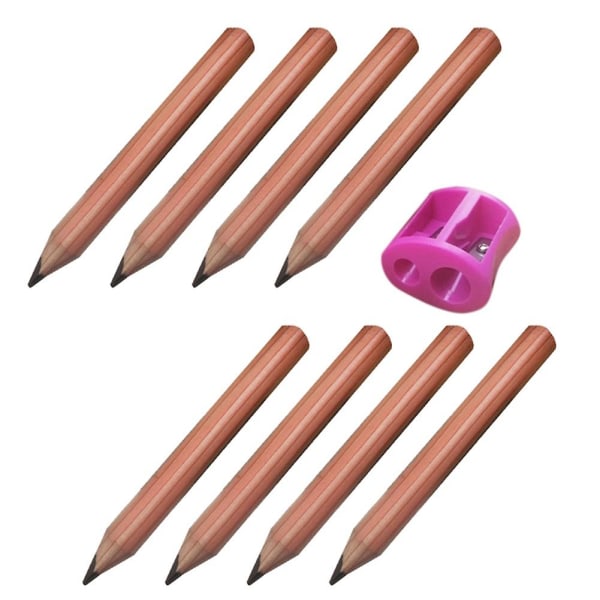 Mini træ trekantede blyanter til børnehave, 3,5 tommer, 8 stk