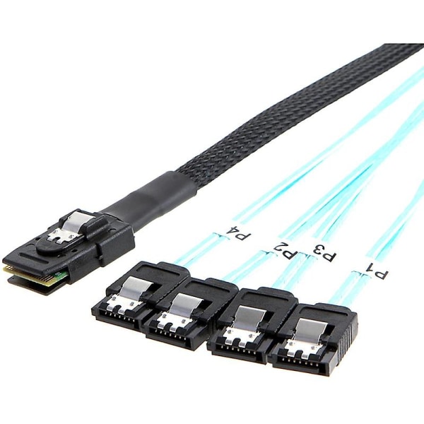 Mini Sas 36pin (sff-8087) Han til 4 Sata 7pin Hun Kabel, 1.0m