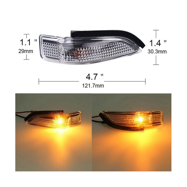 1 par Bil For- og bakspeil Side Speil Blinklys Indikatorlys For Yaris Prius C