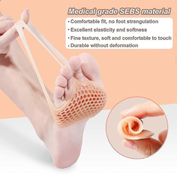 12 Stykker Silikon Kompatible Withefoot Pads Med Perkompatible Mederte Pustende Smertelindrende Fotputer