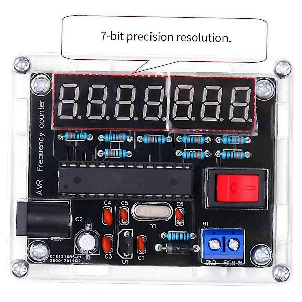 Taajuusmittari, 10MHz Taajuusmittari DIY-sarja Taajuuslaskuri AVR Taajuus kotelolla Laski 0.000 001Hz Resoluutio
