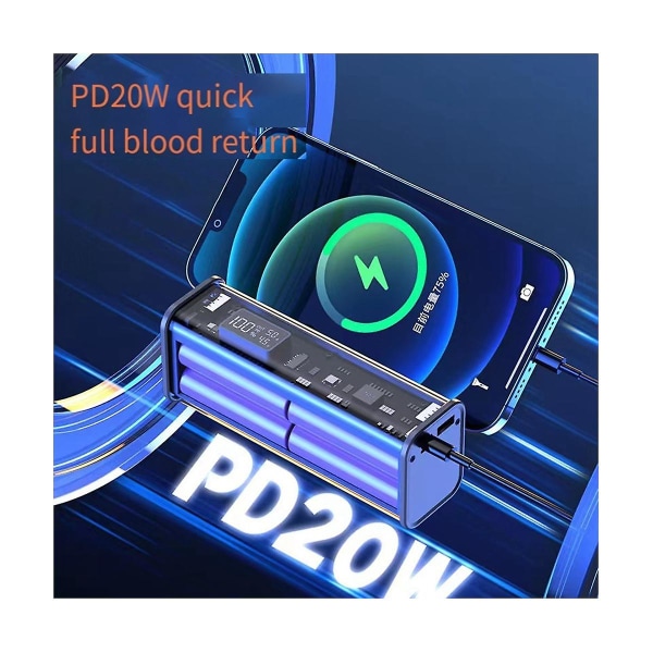 PD22.5W DIY case Case 8 kpl:lle 18650 polymeeri 20000MA akun power , sininen