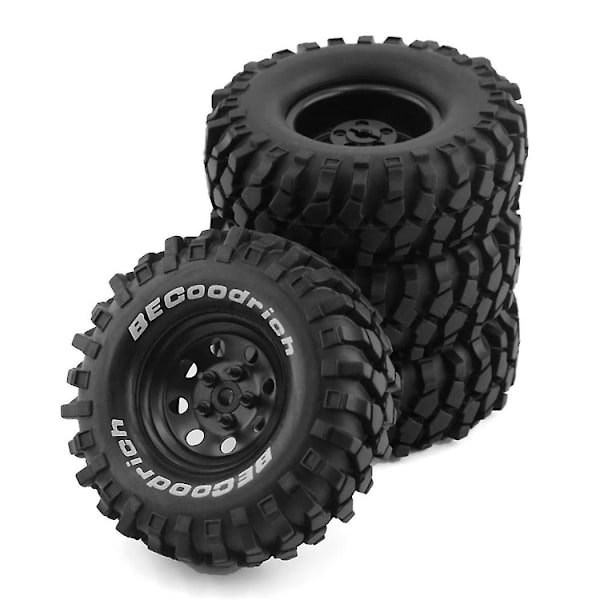 4 stk. Metal 110 mm Beadlock Hjul Dæk Sæt Til /10 Short Course Truck Arrma Senton 8 Runde Huller, Sort