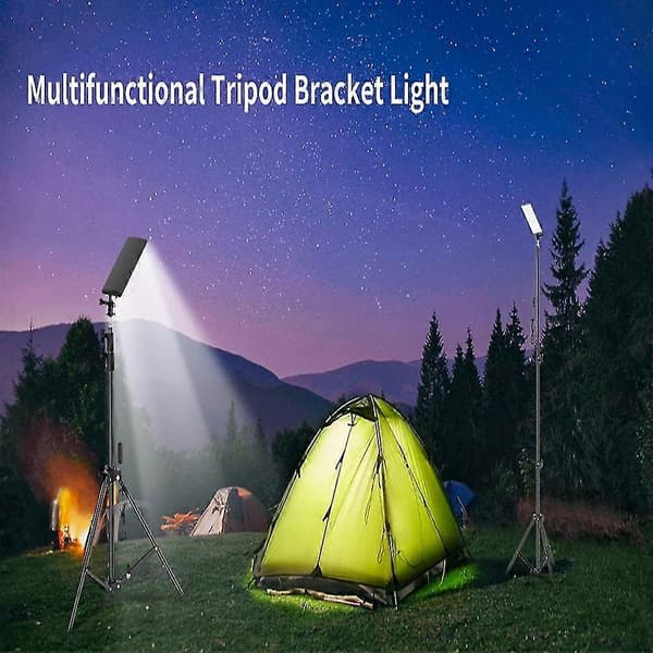 Multifunksjonell Bærbar LED Camping Lanterne Justerbart Tripod Stativ Stang Utendørs Arbeid BBQ USB Lys Kraftig Lys