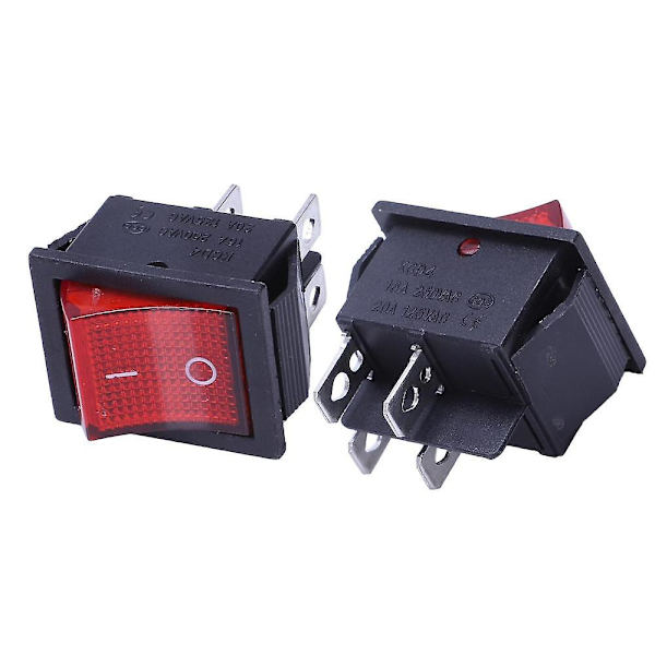 5 X Rød Belyst Lys På/Av Dpst Båtbryter 16a/250v 20a/125v Ac
