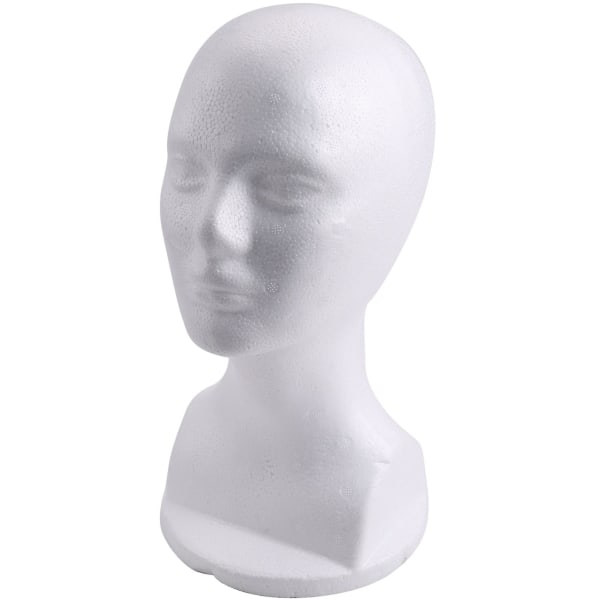 Styropor Mannequin Hoved Skummodel Briller Hat Paryk Display Stativ