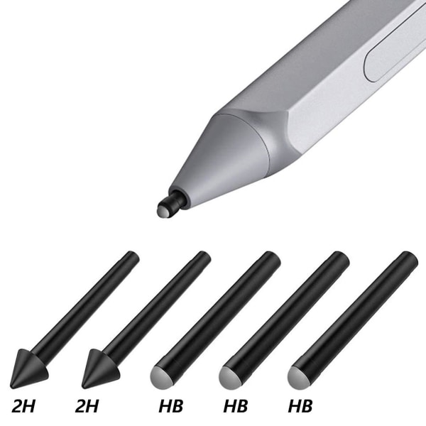 5 ST Pen-Spets Stylus HB HB HB 2H 2H Ersättningssats för Surface Pro 7/6/5/4/Book/Studio/Go