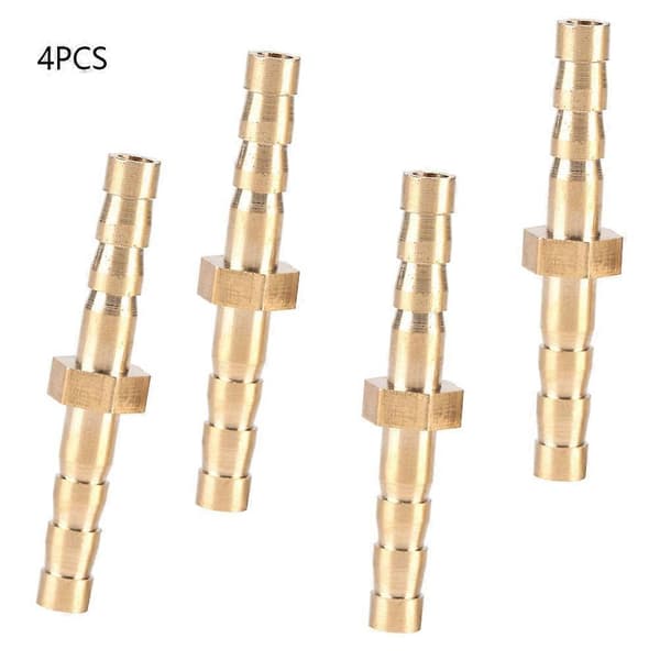 4 stk 4--4mm Messingbeslag Slangebarb Halereduserende Pluggkobling
