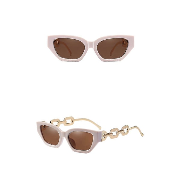 Wekity Högmodiga Metallkedja Arm Flat Top Aviator Solglasögon