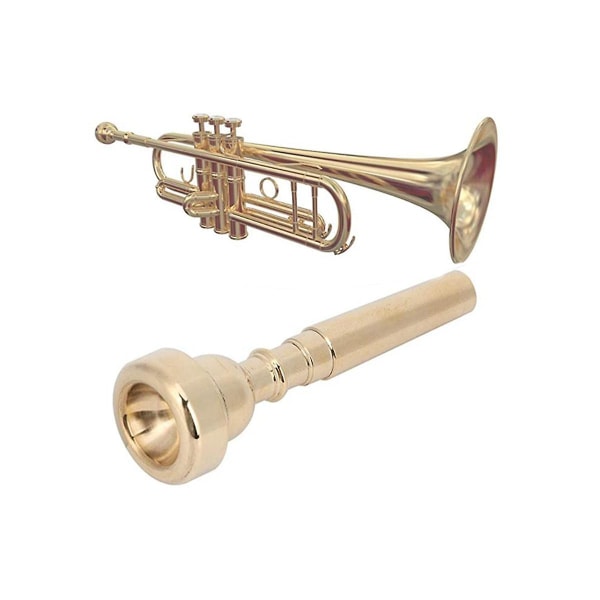 Metall trompet munnstykke, trompet munnstykke, slitesterk messing profesjonelt horninstrument tilbehør