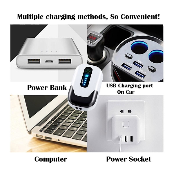 Vattentät Akvarium Syre Luftpump Akvarium Luftkompressor Aerator USB Uppladdningsbar Ultra Tyst Utomhusfiske (AR22)