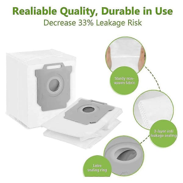 10-pack dammsugarpåsar kompatibla ersättningar för iRobot Roomba i3, i4, i6