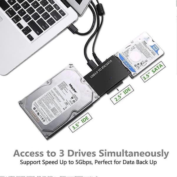 Universal 500MB/s USB 3.0 til IDE/SATA Konverter Ekstern Harddiskadapter