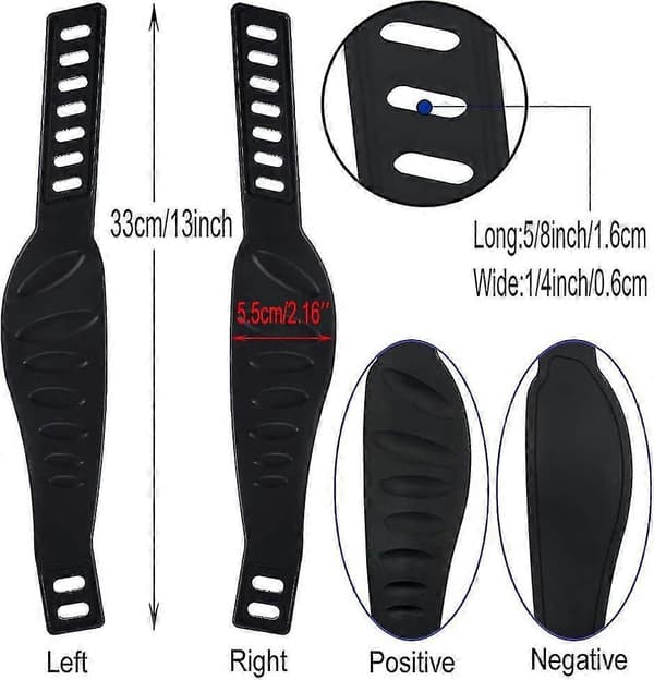 4 stk. Pedalstropper for trimsykkel, justerbar universal pedalstropp