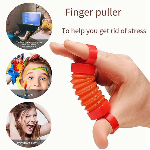 Finger Puller Leke for Barn Håndtrener - Tube Mini Finger Puller Leke Sensorisk Leke for og Pakke med 10