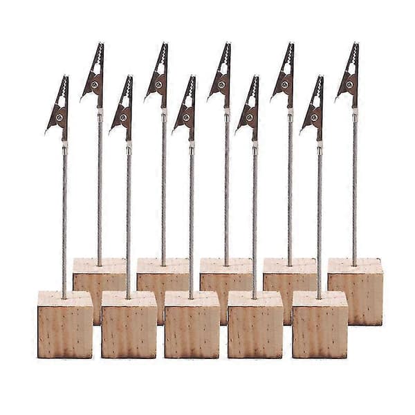 10 stk. Plasskort Holdere Bilde Notat Klips Holdere Rund Base Treklips