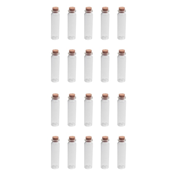 20 Stk 20ml Mini Klar Ønskeflaske Besked Glashætteglas med kork boligindretning