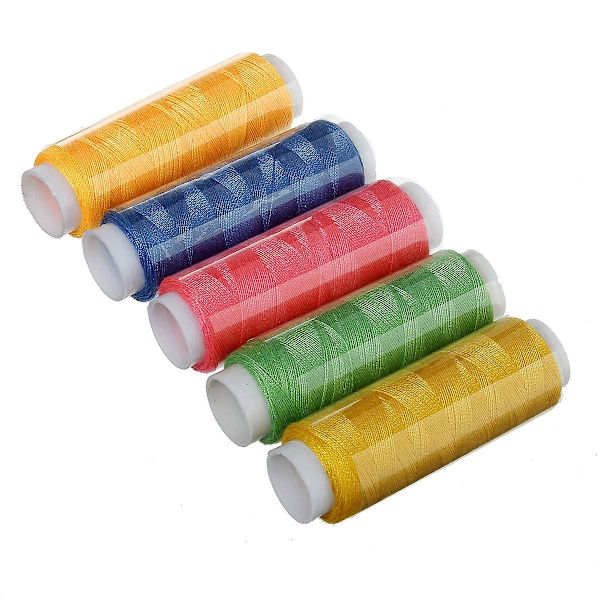 39 Ruller Assorterede Farvede Spoler Polyester Tråd Til Symaskine