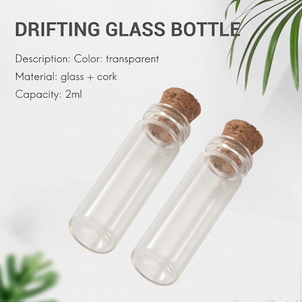 20 stk. 11X32 mm Små Mini Tomme Klare Korkglasflasker Hætteglas 2 ml