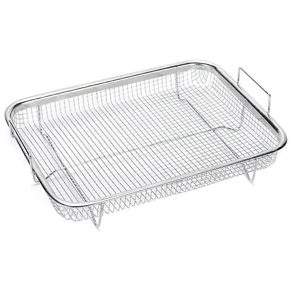 1 stk. frityrkurv for ovn, grillkurv i rustfritt stål, non-stick nettingkurv, frityrbakke trådkurv