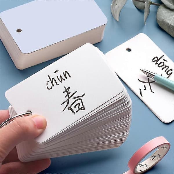 100 Ark Blanke Flash Cards Sæt Vendbar Kraft Papir Indeks Kort Sæt Til Studerende
