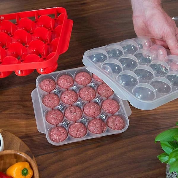 1 Sæt Kødboldsske-Form Transparent Dæksel Non-Stick PP Hjemmelavet Fyldte Kødbolde Maker Bageudstyr