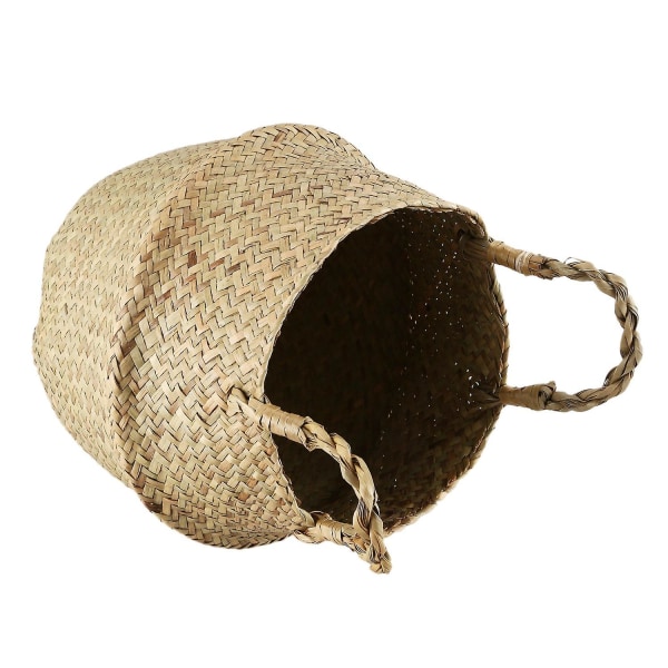 Sjögräsflätad Korg Rattan Vikbar Hängande Blomkruka Planterad Vävd Smutstvättkorg St
