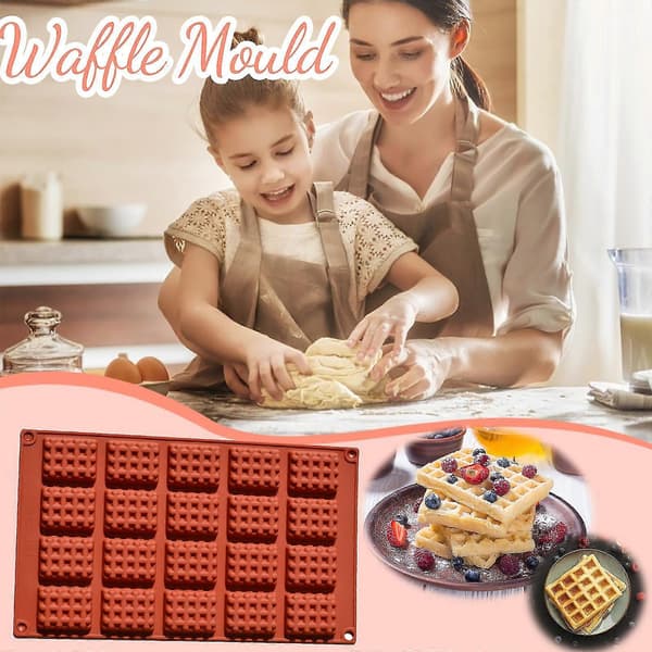 Kjøkken Silikon Runde Vaffelpanne Kake Sjokolade Baking Mold Brette