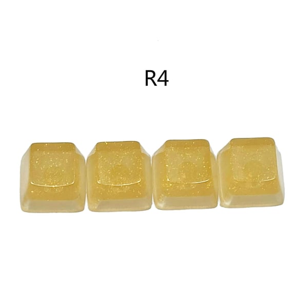 Custom Yellow Resin Keycaps OEM R4 Profil Bakgrunnsbelyst For Mekanisk Tastatur 4stk