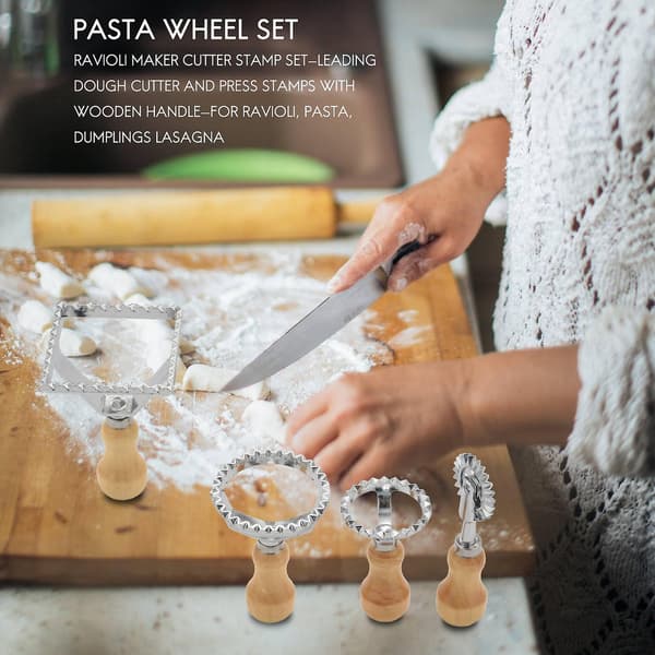 Ravioli Maker-set med stämplar och rullkniv - för att göra ravioli