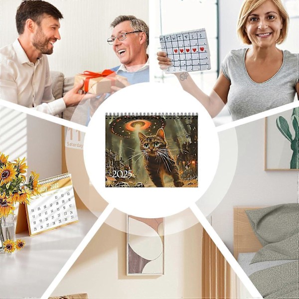 Väggkalender 2025 Katter | Månatlig Väggkalender Katt-tema | Daglig, Veckovis