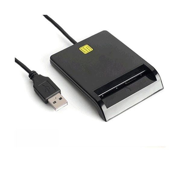 Usb Smart Card Reader ATM Bank Skatteangivelse Ic Card ID Card Smart Card Reader (sort)