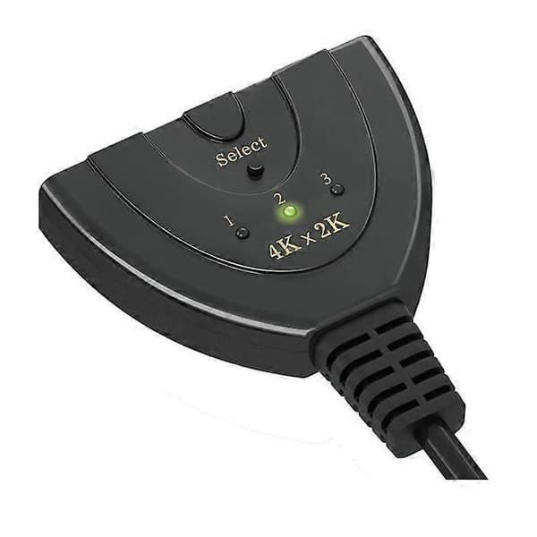 HDMI-switch - 4K - 3 portar - Stöder 3D - Ingen strömkabel krävs