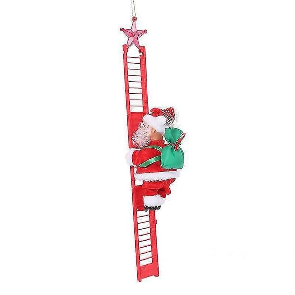 Jultomte på stege, elektrisk klättrande tomte