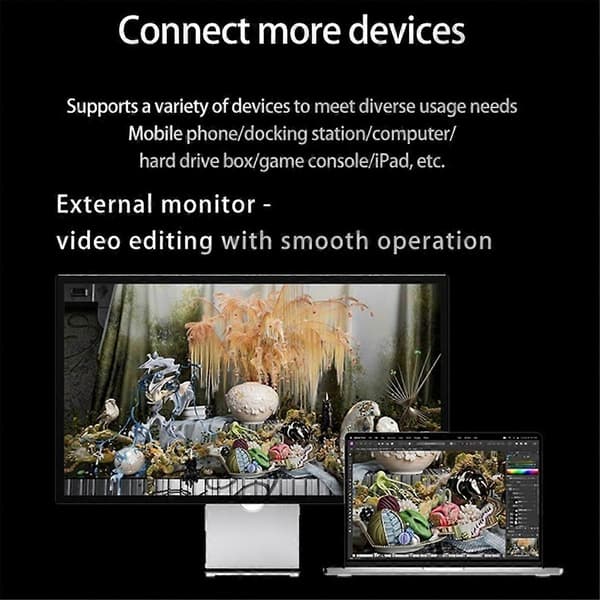 4 kpl 40 Gbps kaapeli 8K60Hz USB4 USB Type C - Type C PD240W pikalataus USB-C datakaapeli 15 1M