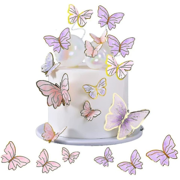 100 Pcs Butterfly Cake Topper Glitter Butterfly Cake Topper,cupcake Decoration For Birthday