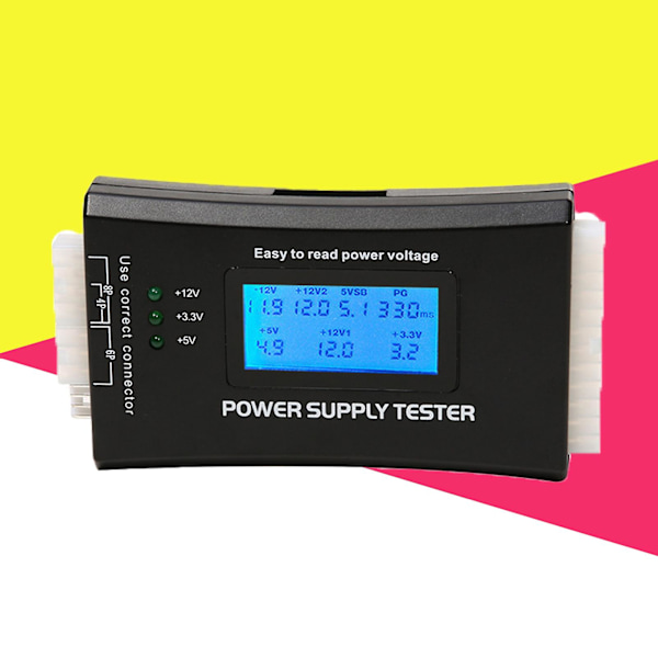 Strømforsynings Tester Multifunktionel LCD Digital Display Præcis Hurtig Kontrol Høj Præcision PG Automatisk Alarm 20/24 Pin PC Kabinet Strømforsynings Måler