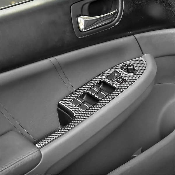 Til Accord 2003-2007 LHD Kulfiber Vindue Lift Switch Knappen Panel Interiør Tilbehør