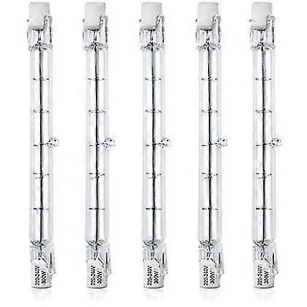5 stk. dimbare R7S 118mm 300W halogenpære AC 220-240V 3100lm lineær halogenflomlys for landskapsbelysning, sikkerhet, gatebelysning