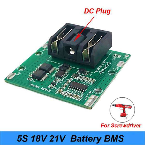 2 stk 5s 18v 21v 20a Li-ion Lithium Batteri Bms Skruetrækker Shura Oplader Beskyttelsesplade Passer til Turm