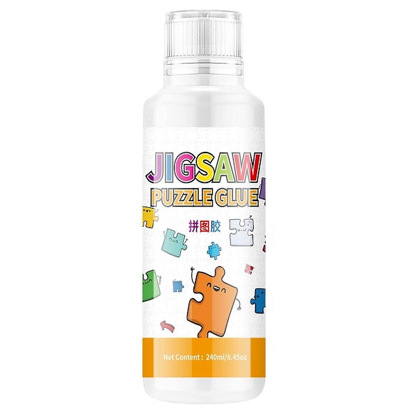 Jigsaw Puzzle Glue, 240ML Jigsaw Glue with Sponge Head, Non- and Quick Dry Puzzle Sealer