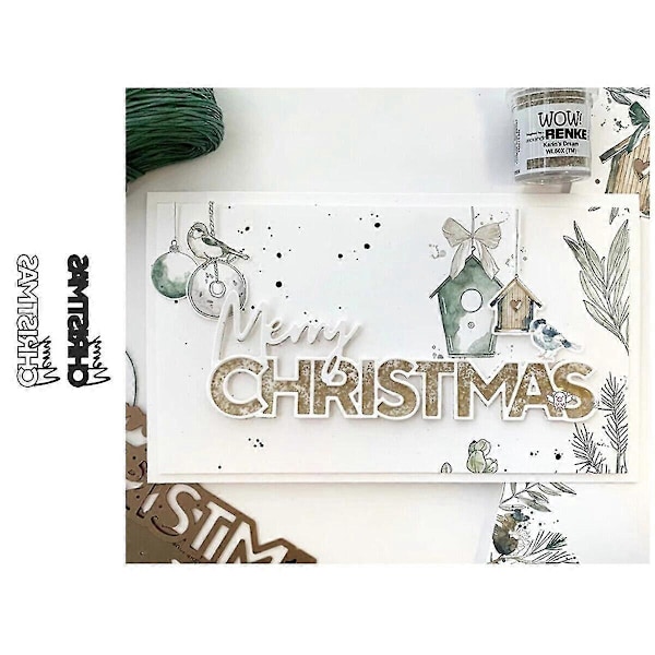 Jul Scrapbooking Metal Skærestencils Papirkort Håndværk Stencil Prægning DIY