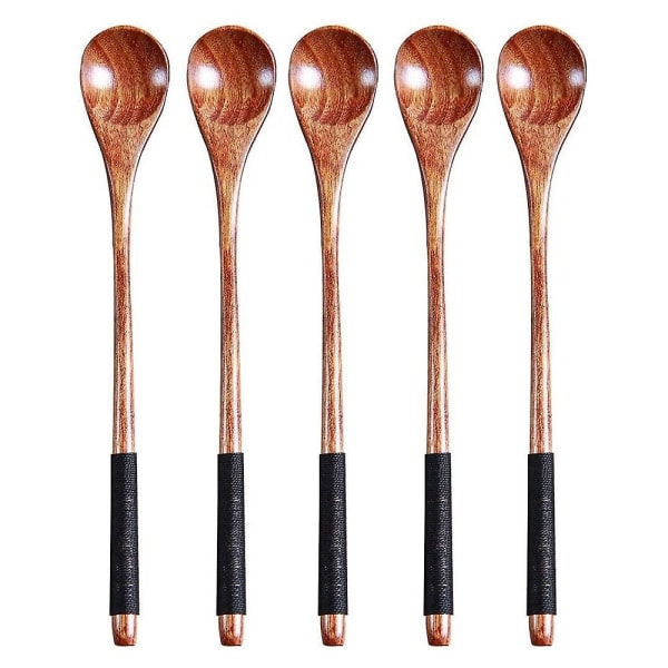 5 Pcs Wooden Spoons Cooking Spoons Honey Spoons Rice Spoons Mixing Spoon Wooden Teaspoon For Coffee