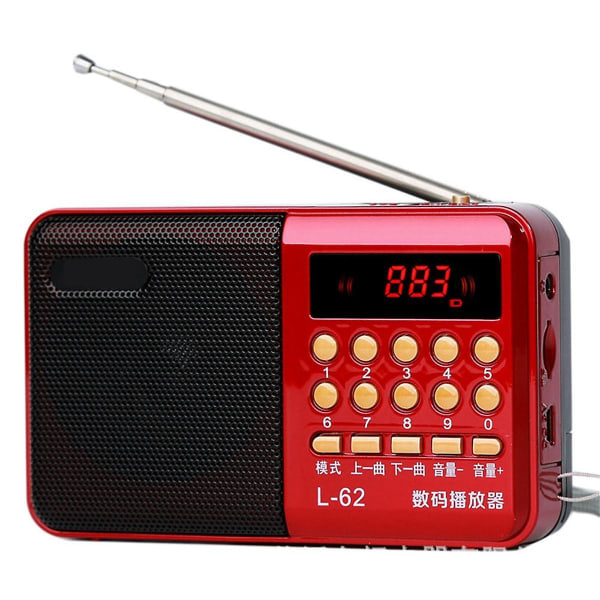 A62-radio monitoiminen Fm-ikääntyneet plug-in-radiolaite Kannettava kätevä käytännöllinen soitin