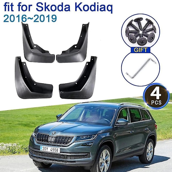 Stänkskydd för Skoda Kodiaq 2016 2017 2018 2019 4x Stänkskärmar Fender Styling Tillbehör Uppgradering Skydd Flap Stänkskydd