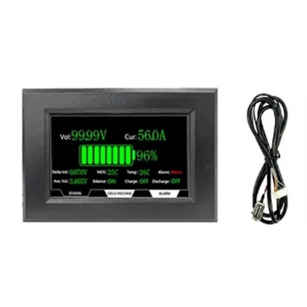 Jkbms Tilbehør 4,3 Tommers LCD-skjerm Egnet For Alle Jk Bms Modeller Kabel120cm Med 4 Faste Skruer Smart Jkbms Tilbehør